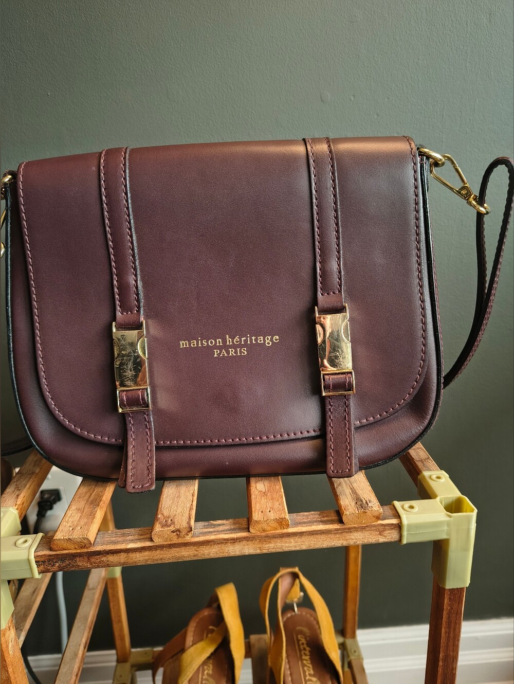 Maison Héritage Paris Genuine Leather Crossbody Bag – Made in Italy ✨